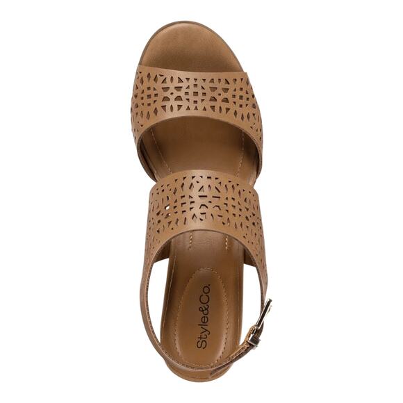 Style & Co Women's Hazleyy Open Toe Slingback Dress Sandals Brown Size 9 1/2 M - Picture 3 of 4